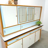 50s vintage kitchen cabinet with brass and formica
