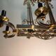 Important gilded brass chandelier circa 1940