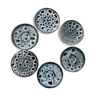 Lot de 6 dessous de verres signés Luc Vallauris