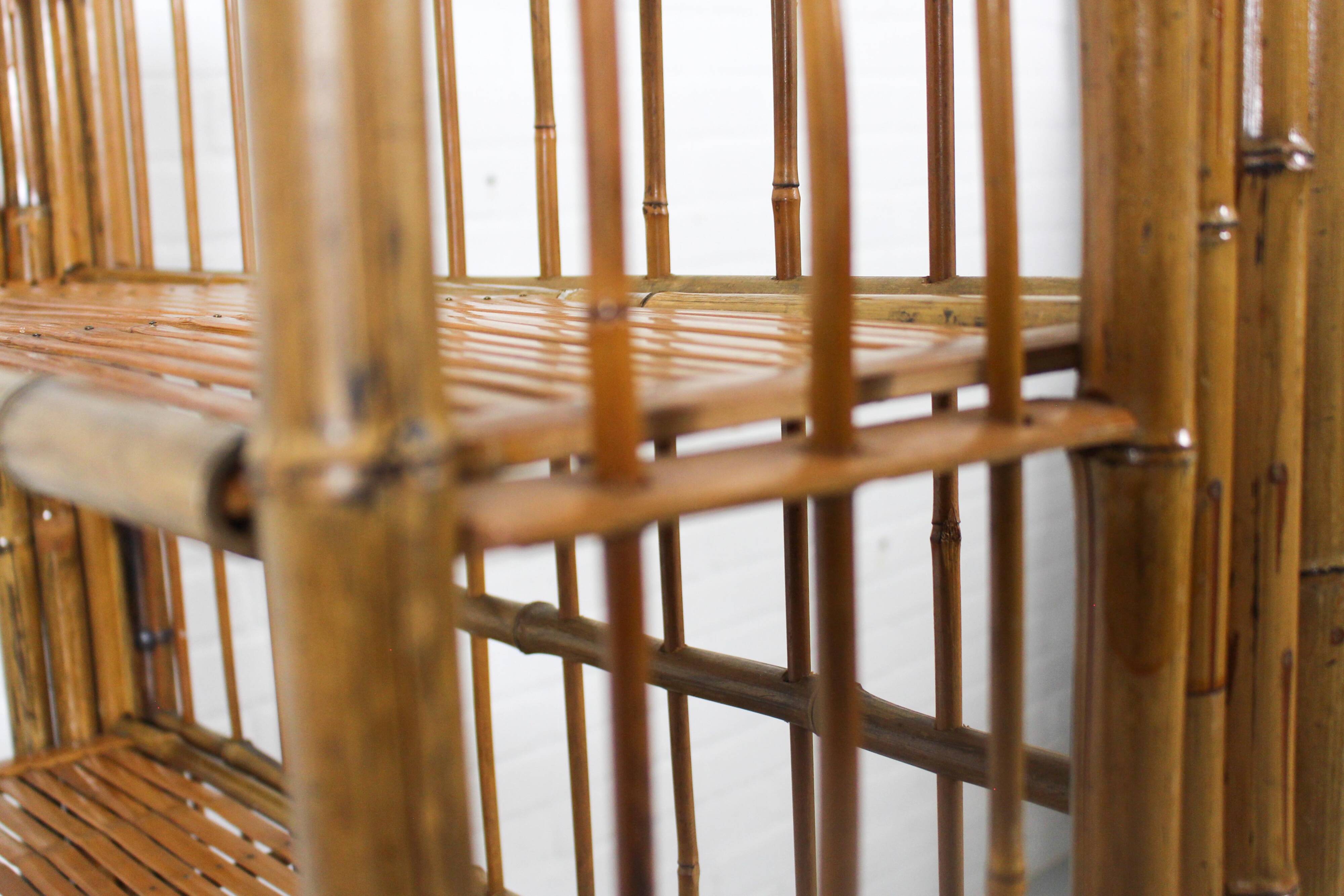 Bamboo Folding Campaign Shelves, France 1920s