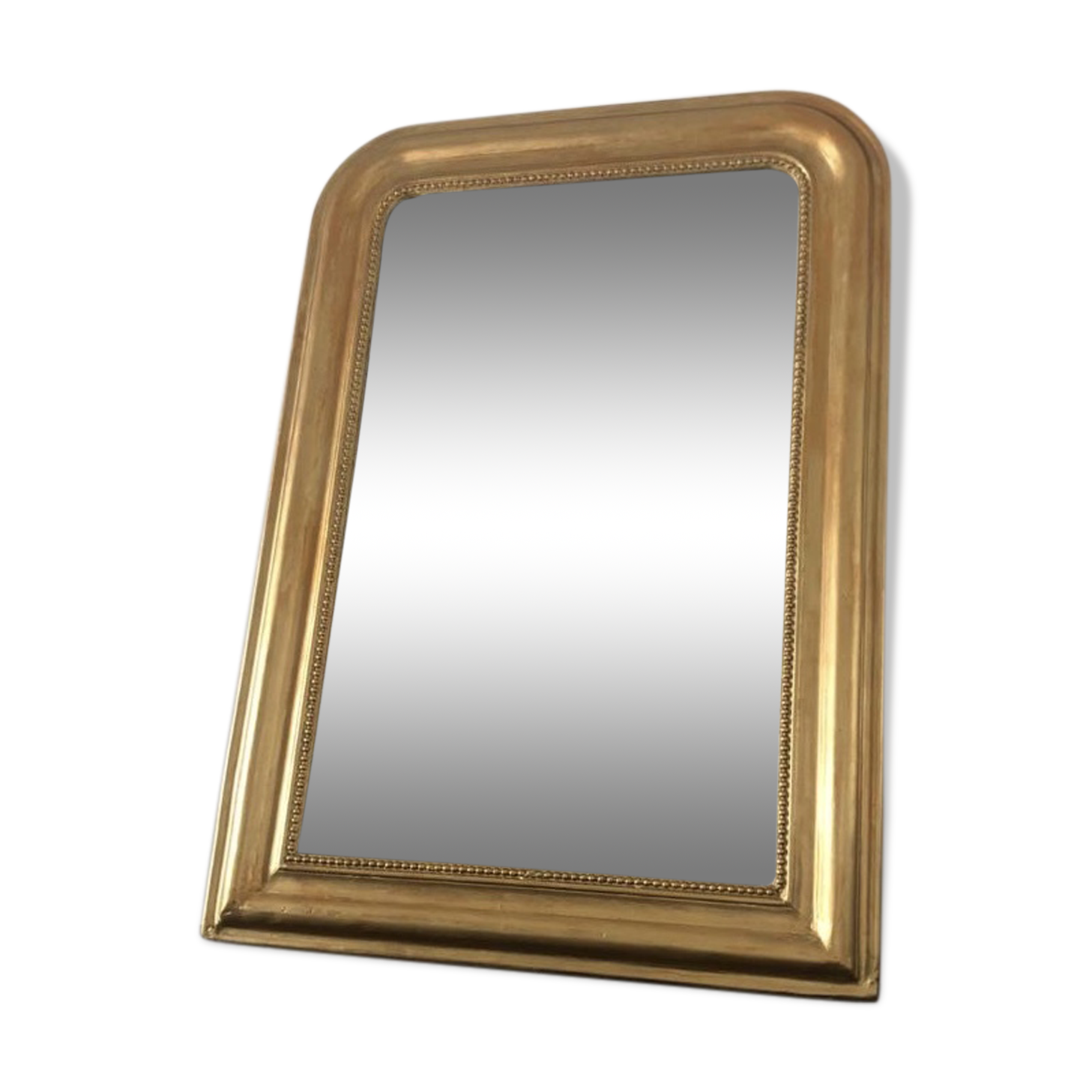 Miroir ancien Louis Philippe perlé doré vintage 56x80cm