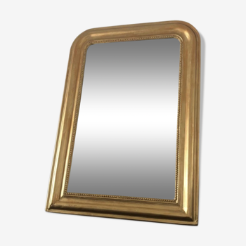 Miroir ancien Louis Philippe perlé doré vintage 56x80cm