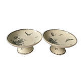 Lot de 2 compotiers sur piédouche XIXème Grand Dépôt, E.Bourgeois Paris