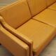 Orange leather sofa, Danish design, 1970s, production: Denmark