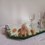 Art Deco beveled mirror tray