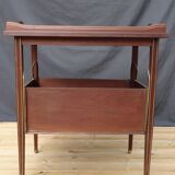 Mahogany service with flaps with removable glass top 67 x 46 cm
