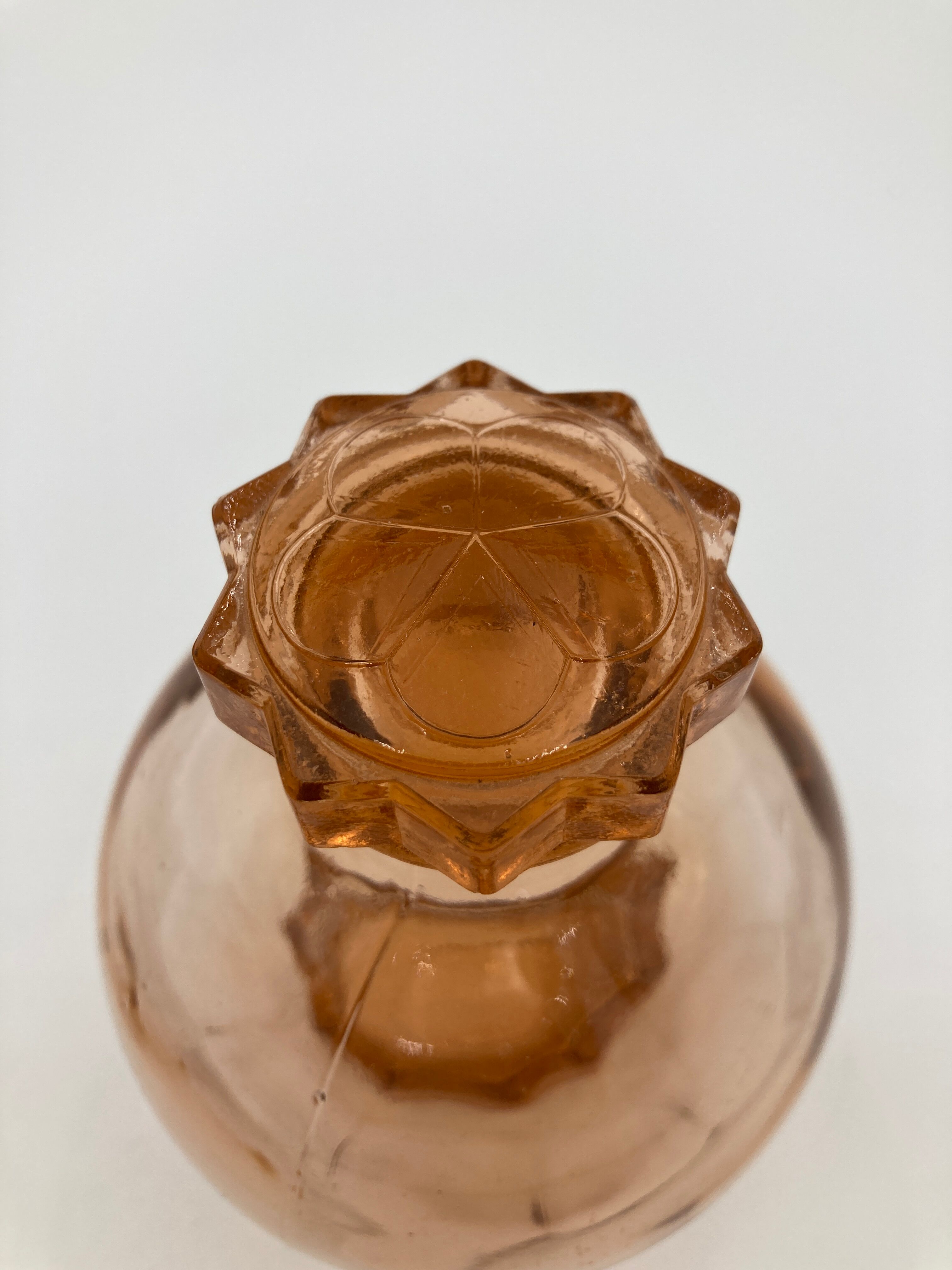 Pink glass shot decanter