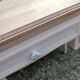 Console 2 tiroirs rose plateau bois