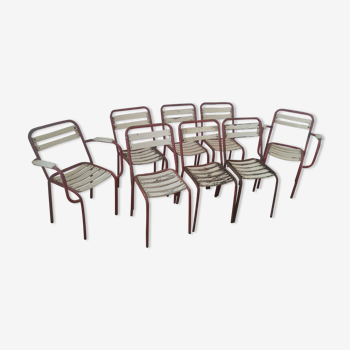Set of 8 garden chairs