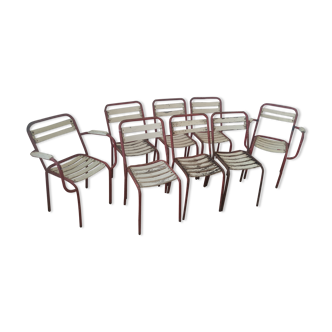 Set of 8 garden chairs