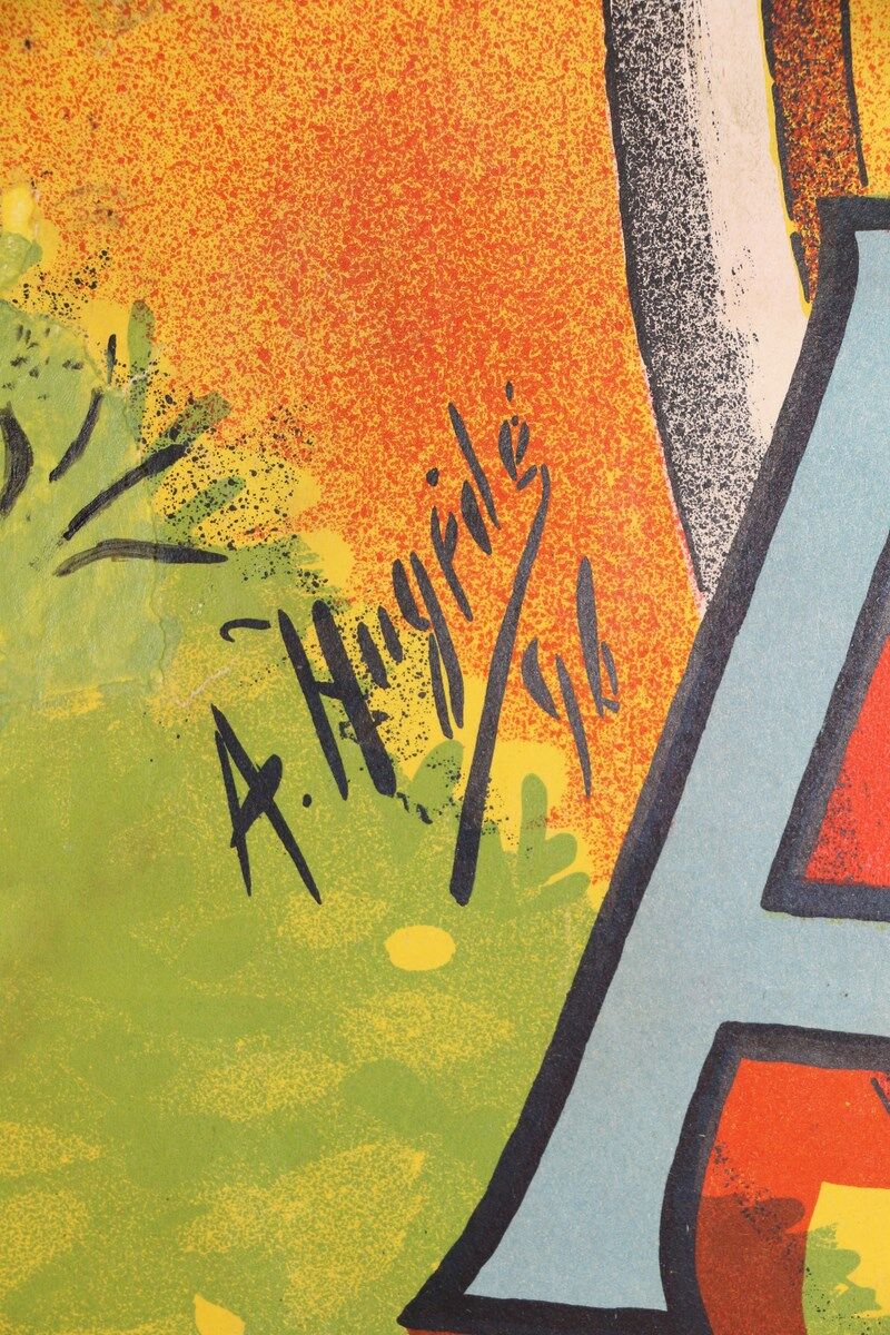 Original litho bike 1896 cycles malinge poster - laulan