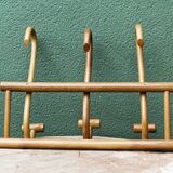 Wall-mounted coat rack in curved wood, 3 hooks