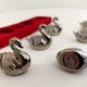 6 knife holder animal decoration swans in silver metal
