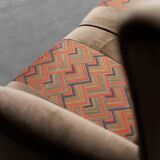 3 seater sofa in brown velvet anni' 50 vintage modern