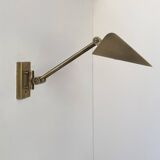 Applique vintage orientable, laiton brossé, France, 1970