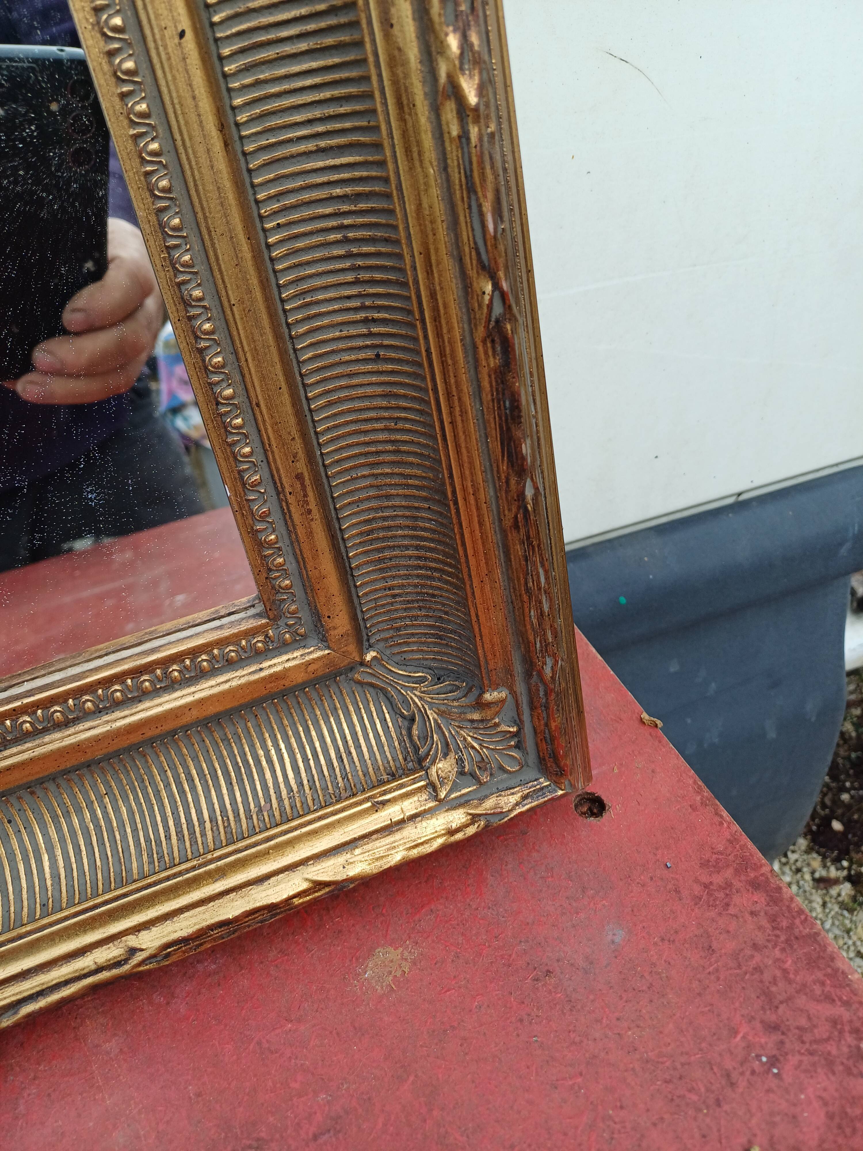 Wood and Gilded Stuk Mirror, early 20th century