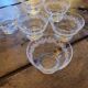 Set of 6 fine engraved glass cups from the 60s.