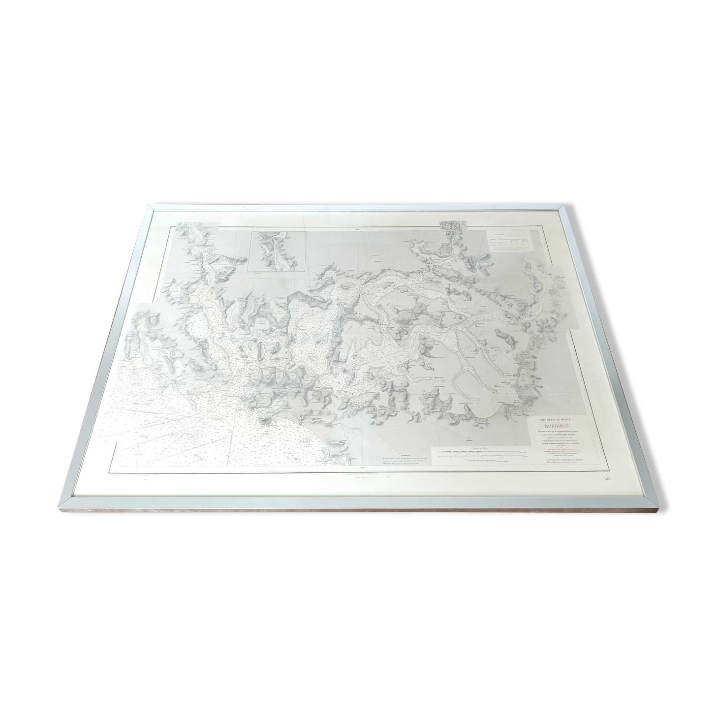 Old map Gulf of Morbihan Brittany 107 by 77cm