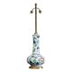 Lampe de table chinoiserie française en porcelaine et laiton, années 1940