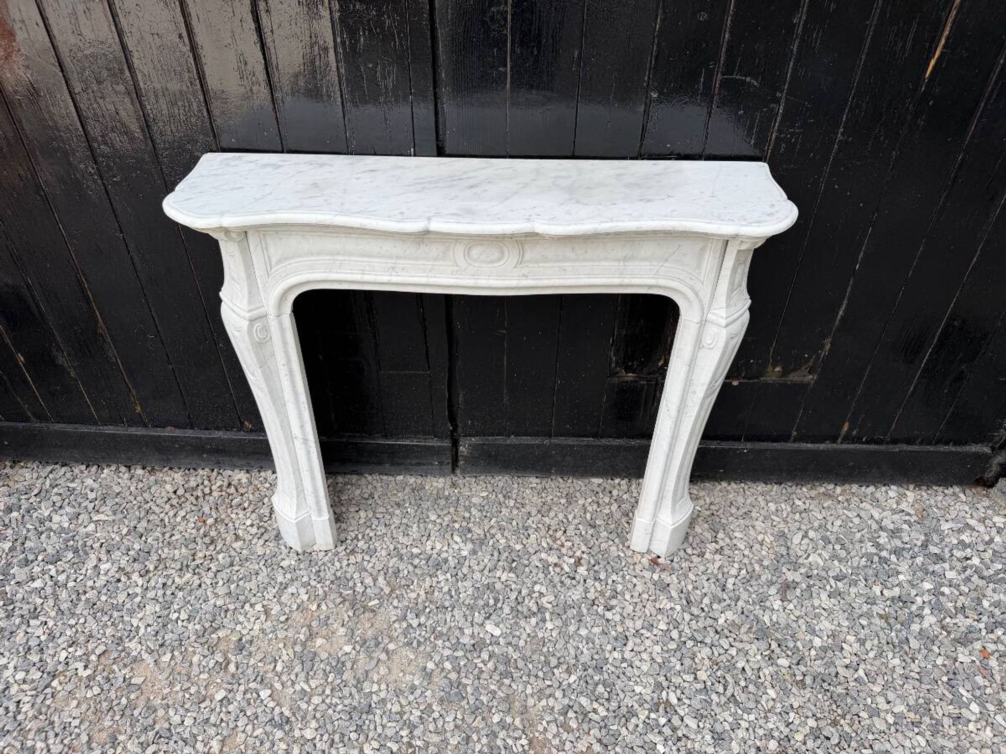 Louis XV style Carrara marble fireplace circa 1900