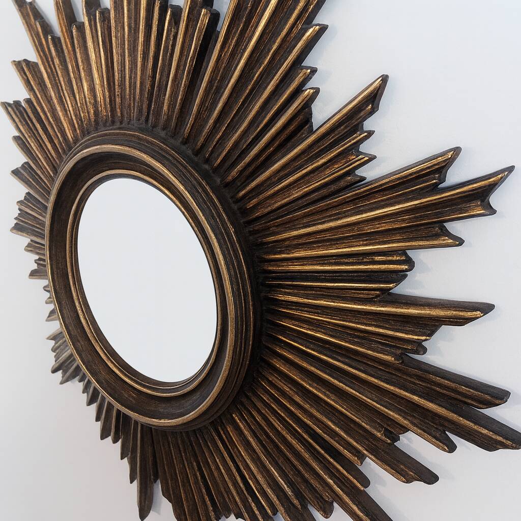 Mid-century convex sunburst mirror