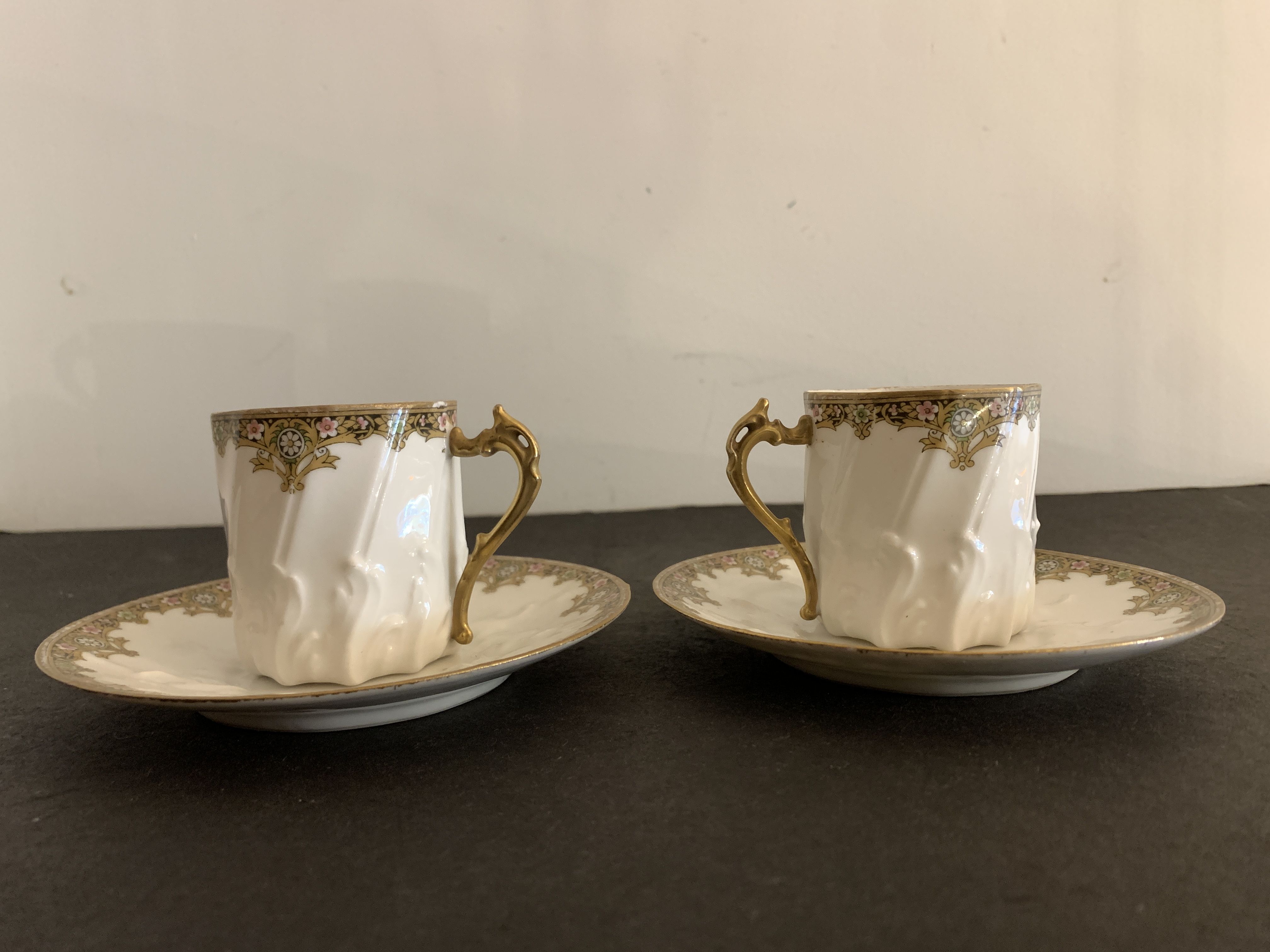 Limoges porcelain coffee service - Chabrol and Poirier - Bac and Périgault - Early twentieth century