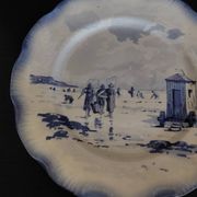 Sarreguemines earthenware plate with Marine decor late 19th century early 20th century