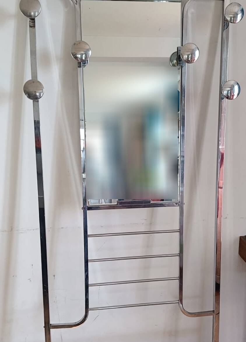 Vintage coat rack / hanger in chrome brass - Art Deco