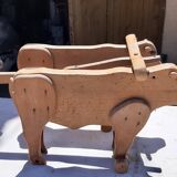 Set of old wooden toys from the farm