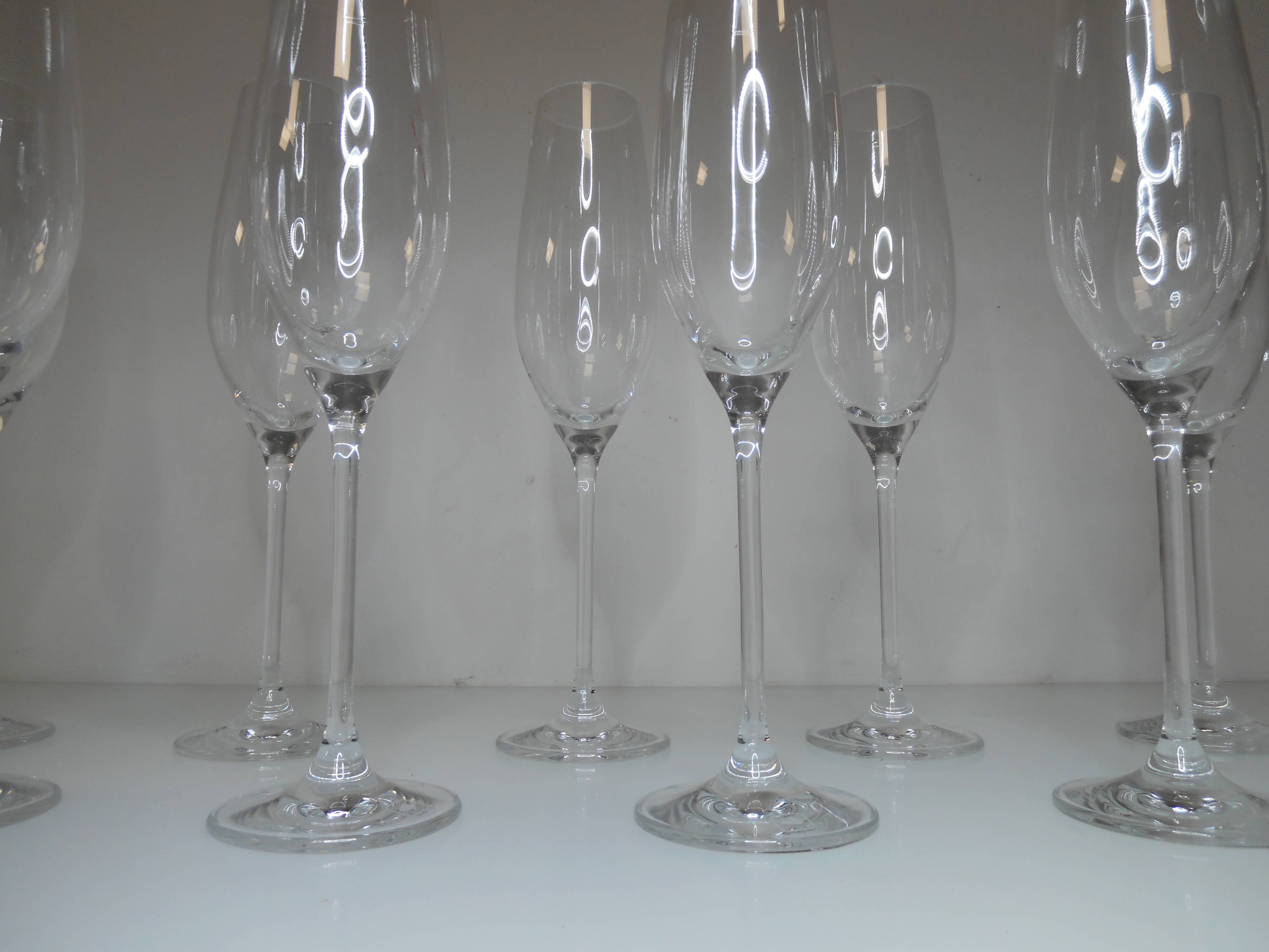Lot 10 flutes champagne crystal Leonardo