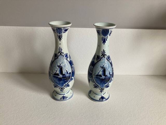 Pair of Delft vases
