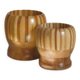 Set of two Scandinavian wooden pot covers