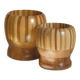 Set of two Scandinavian wooden pot covers