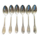 6 petites cuillères en métal argenté Louis XV - coquille