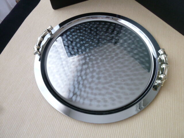 Stainless steel service tray 34 cm
