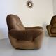 Lot of 2 cosy fabric armchairs, French design, vintage 1970s.