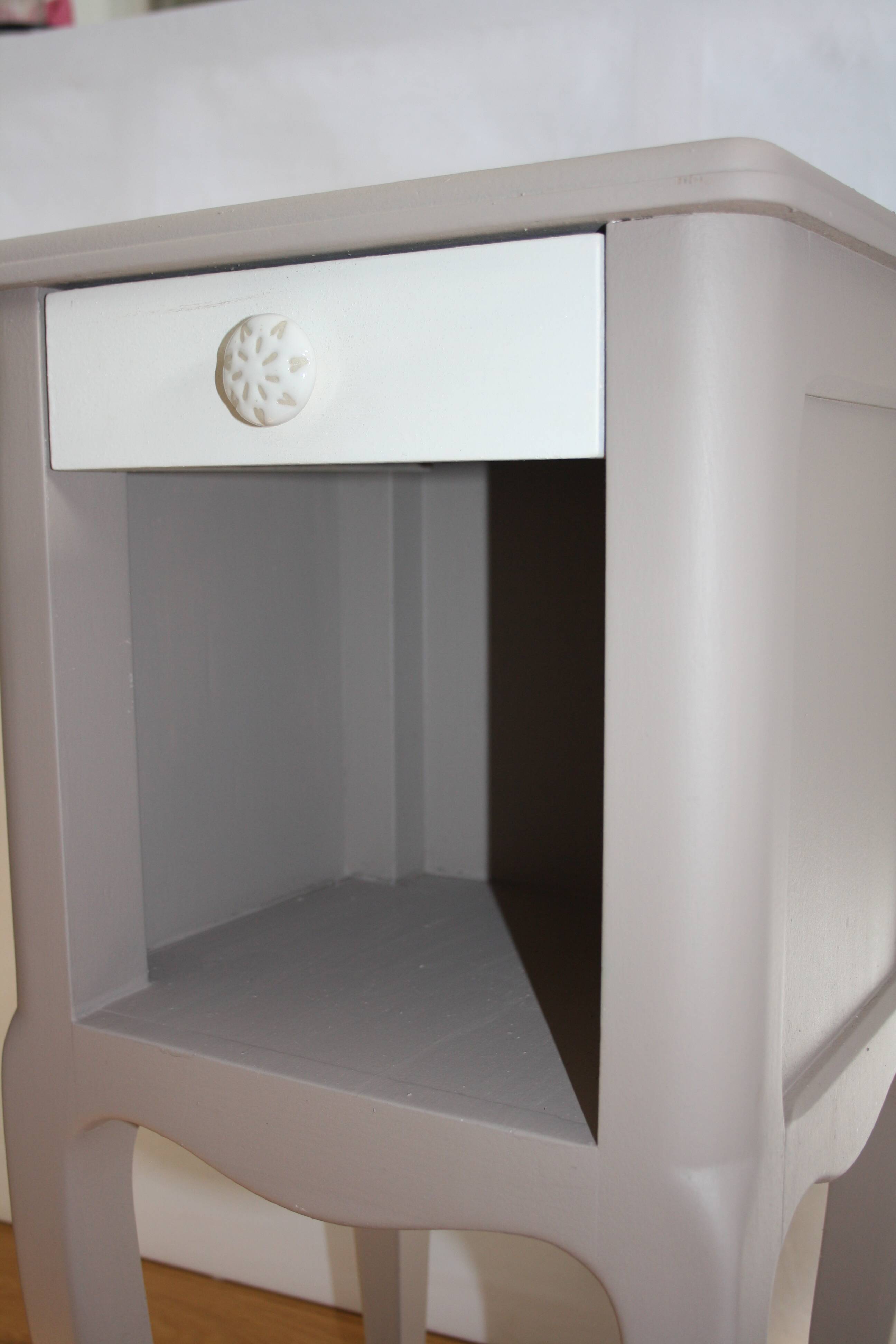 Pair of painted wooden bedside tables