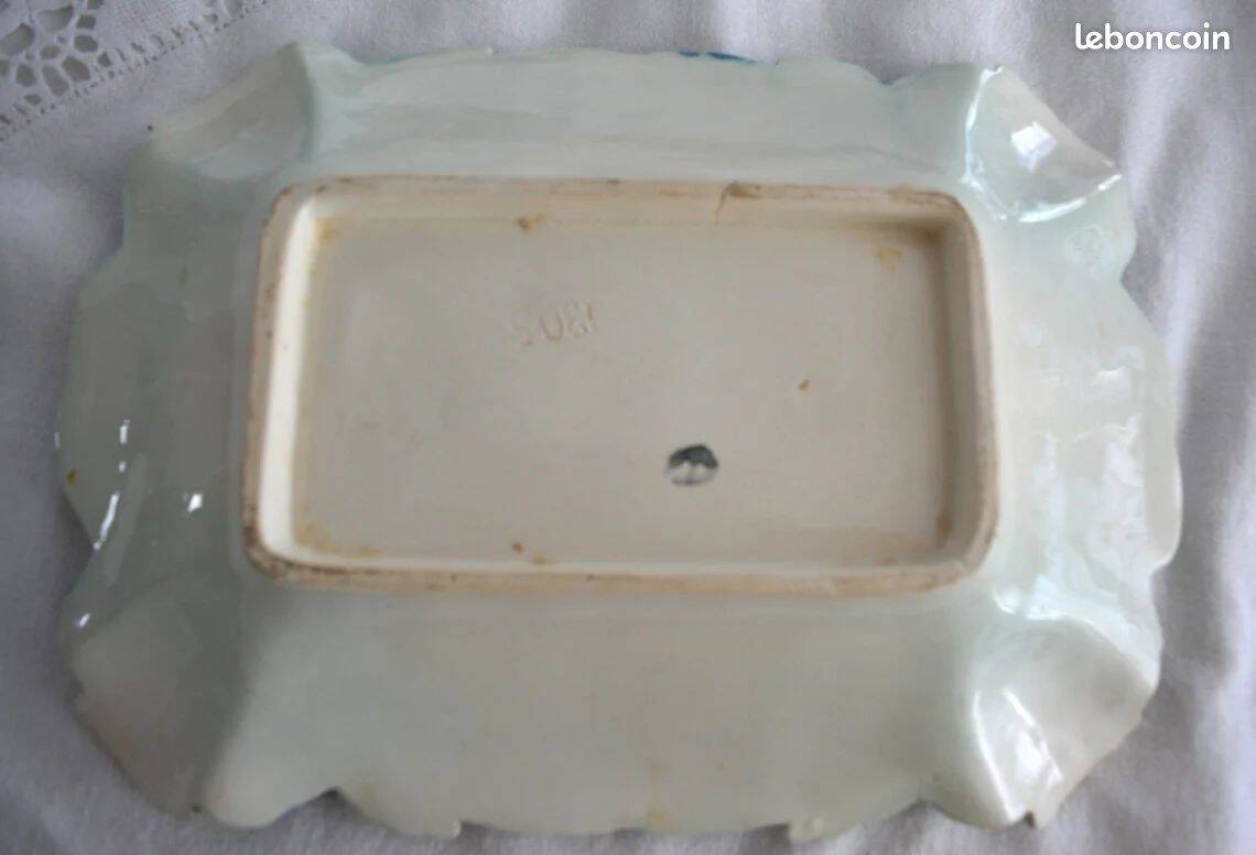 Very old asparagus barbotine tray