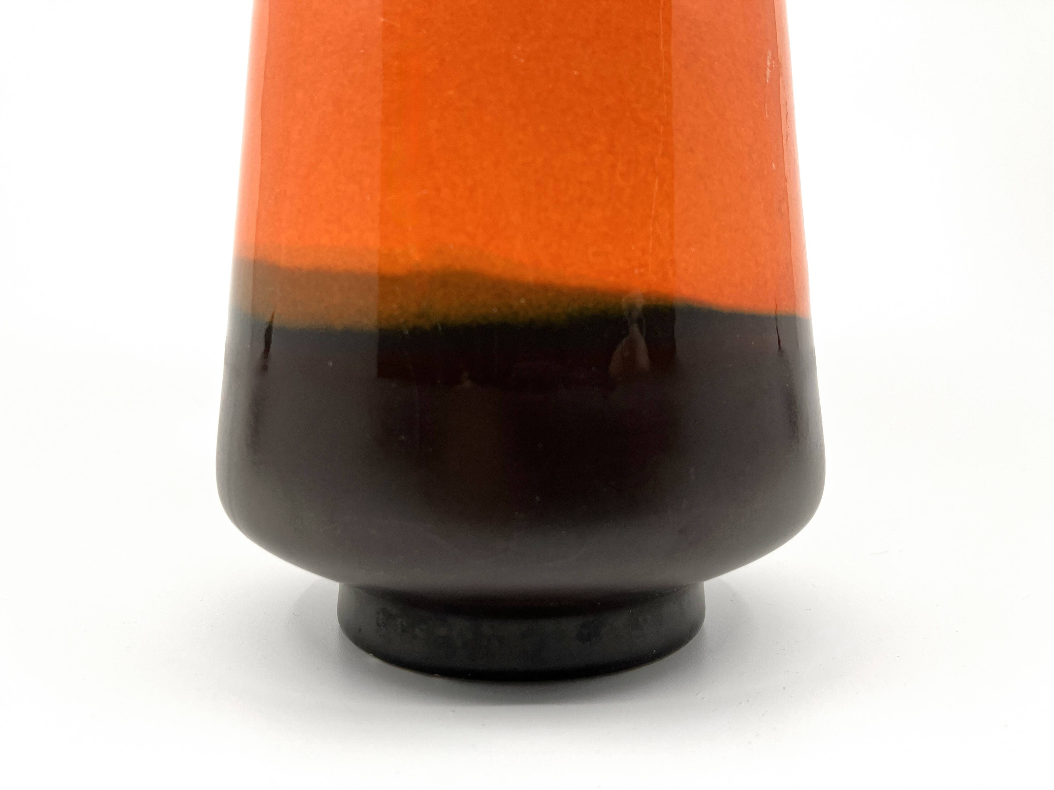 Brown and orange ceramic vase • 1970
