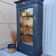 Black and raw wood dresser
