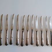 12 silver metal dessert or cheese knives