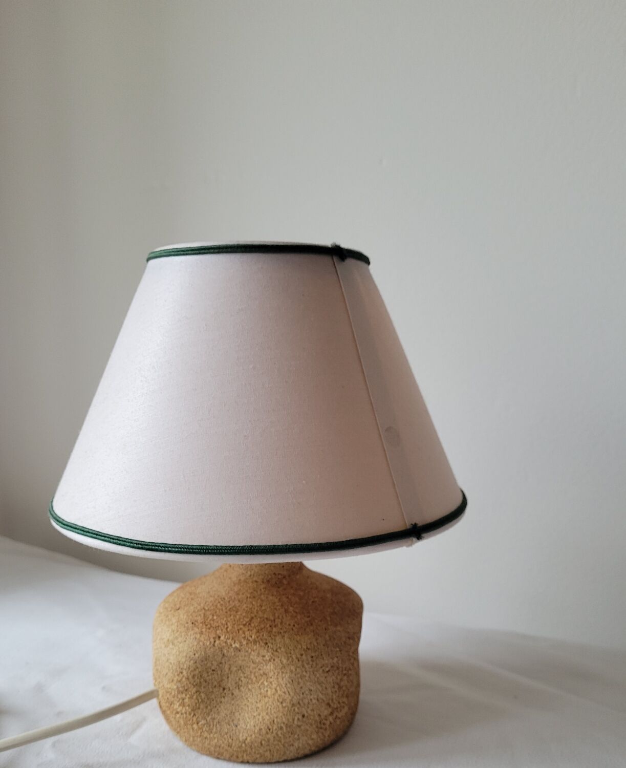 Reconstituted stone bedside lamp