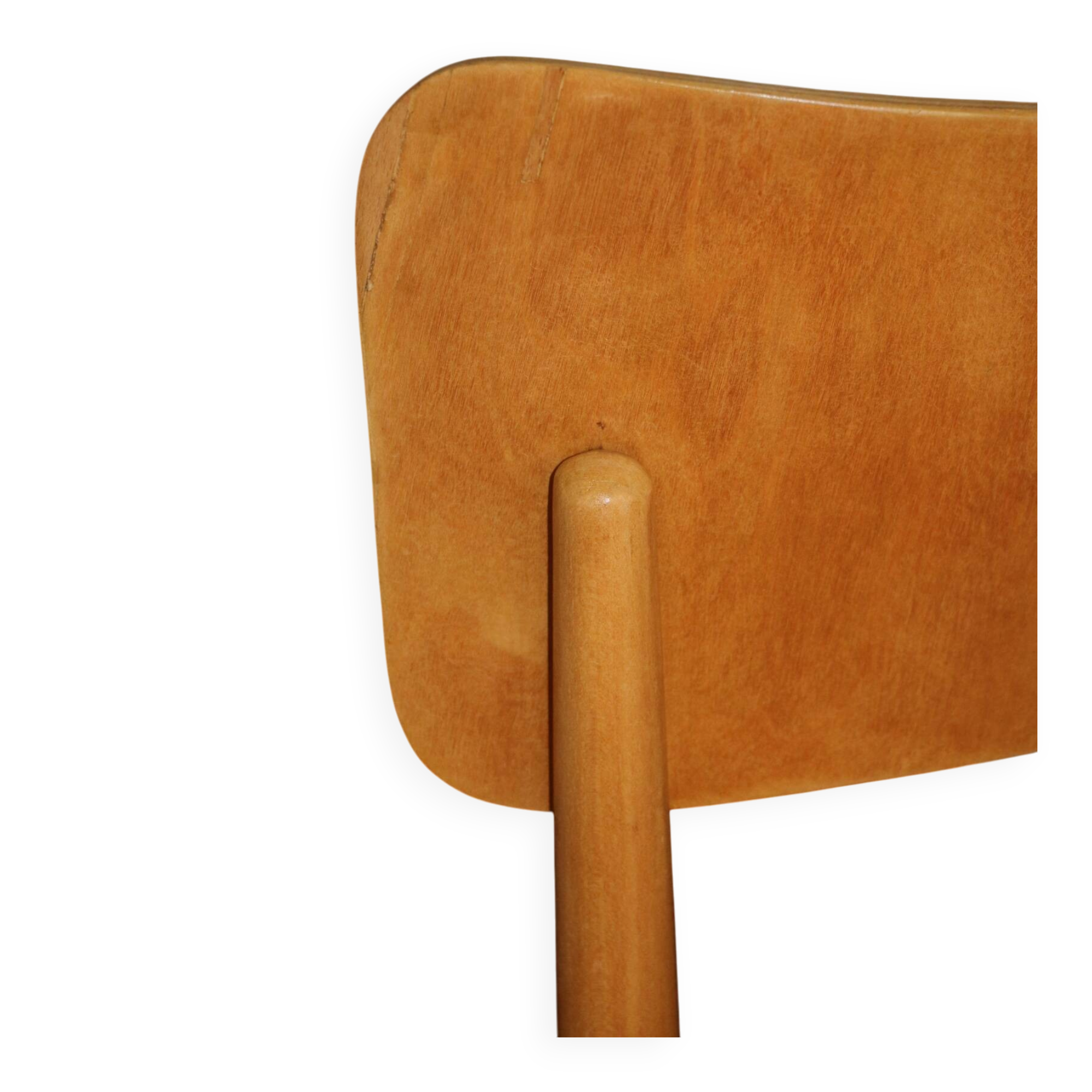 5 baumann chairs with large backs in black faux leather.