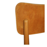 5 baumann chairs with large backs in black faux leather.