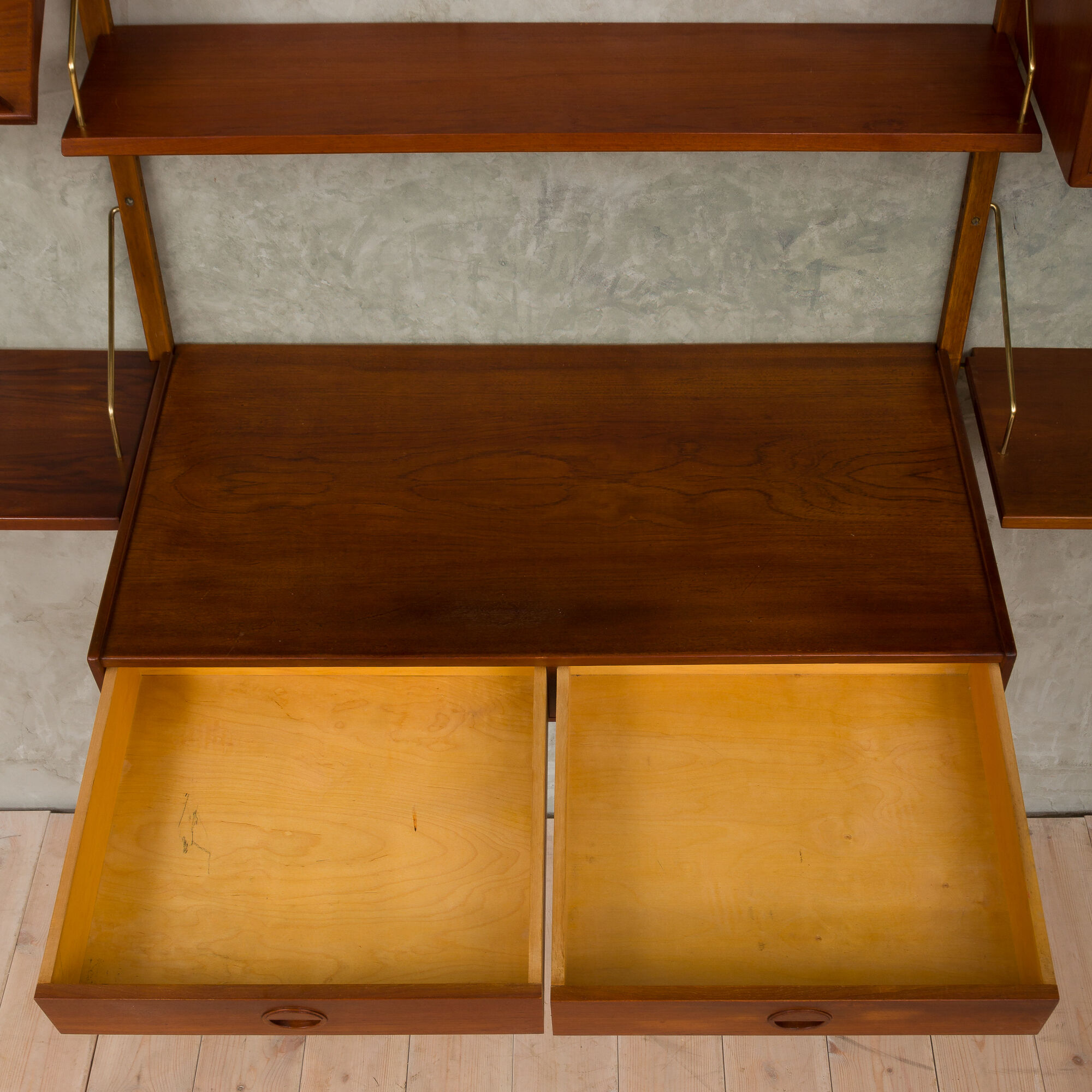 Hansen and Guldborg teak wall unit with a desk