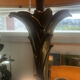 Lampe en bronze décor palmier Maison Bagués années 1970 en TBE