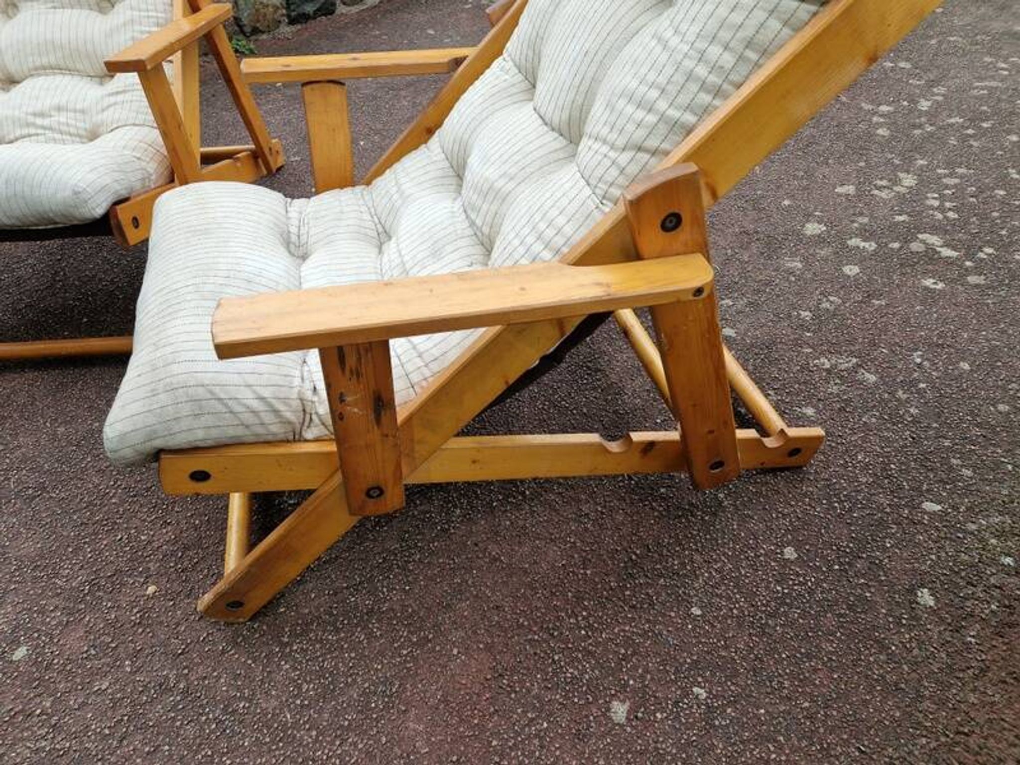 Paire de fauteuils pliants à 3 positions variables modèle Kontiki par Gillis Lundgren