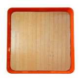Miroir carré orange pop 70s
