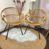 Pair of armchairs basket