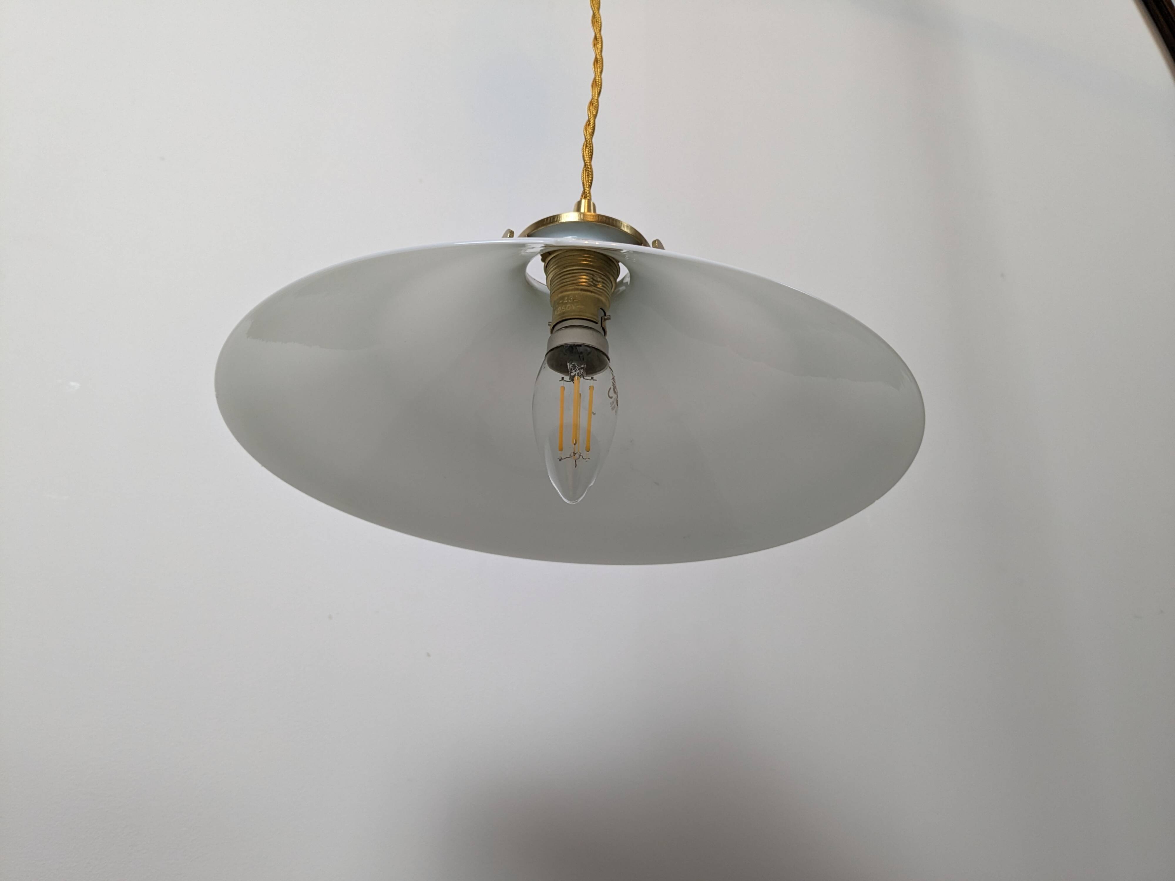 Vintage white opaline pendant light